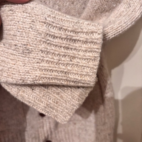 Men's Cream Shawl Collar Cardigan - Picture 4 of 7